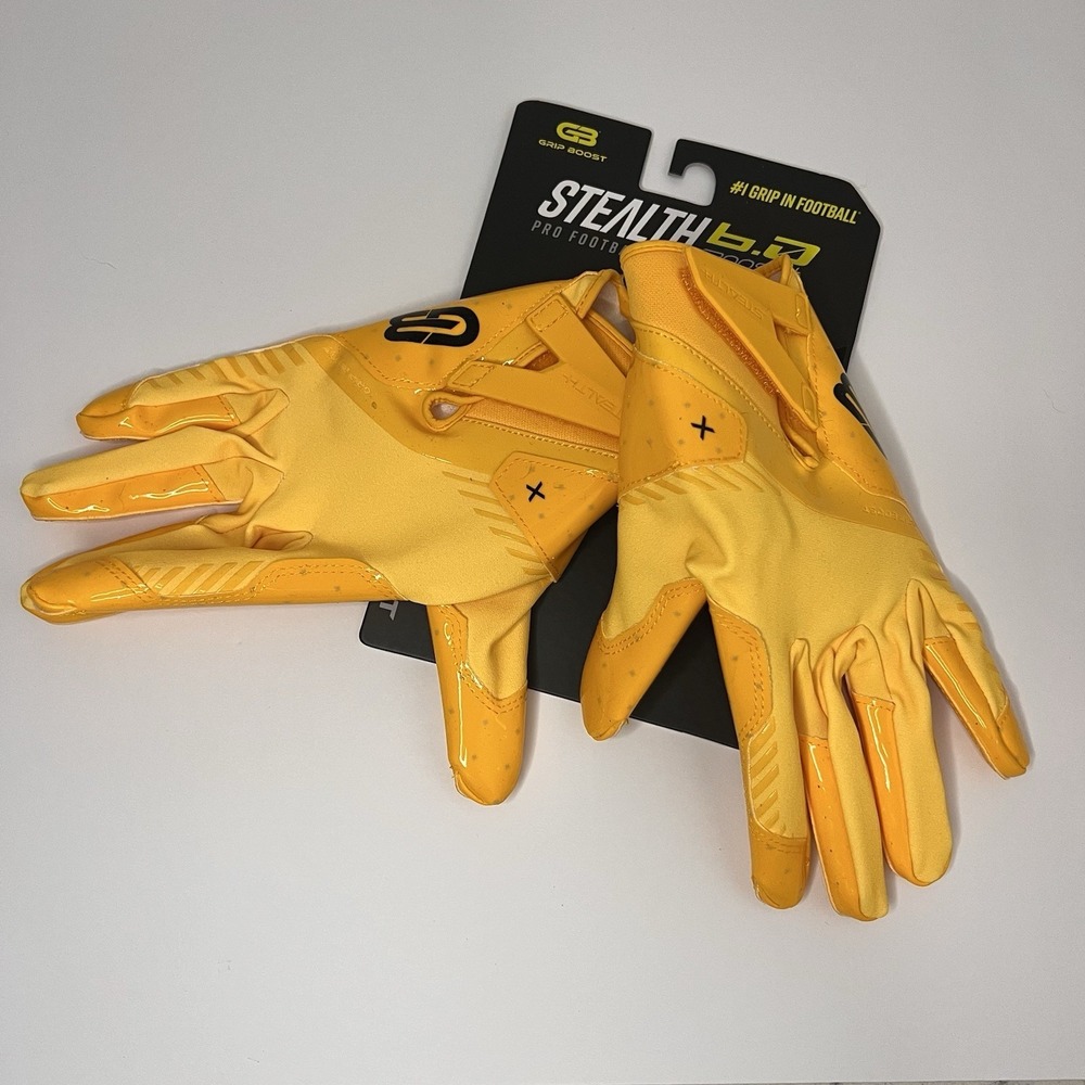GRIP BOOST STEALTH 6.0 BOOST+ #1 GRIP IN FOOTBALL GLOVES YELLOW MAF029 ADULT XL
